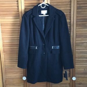 WOMENS BAR lll WOOL BLEND PEA COAT BLK SIZE XL